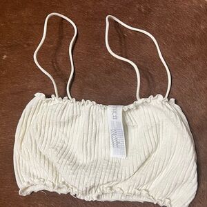 M/L white ribbed bralet